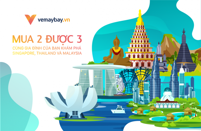 MUA 2 ĐƯỢC 3 GIA ĐÌNH VUI VẺ CÙNG VEMAYBAY